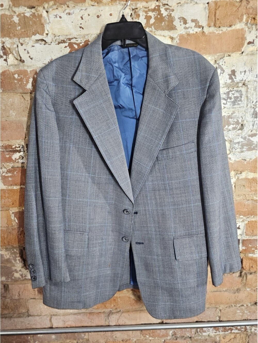 Vintage 70s 80s Cricketeer Gray Plaid Blazer USA Union Made Rework Men’s M